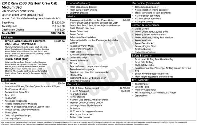ram ram 2500 pickup 2012 3C6TD4DL6CG112368 image ram ram 2500 pickup 2012 3C6TD4DL6CG112368 image